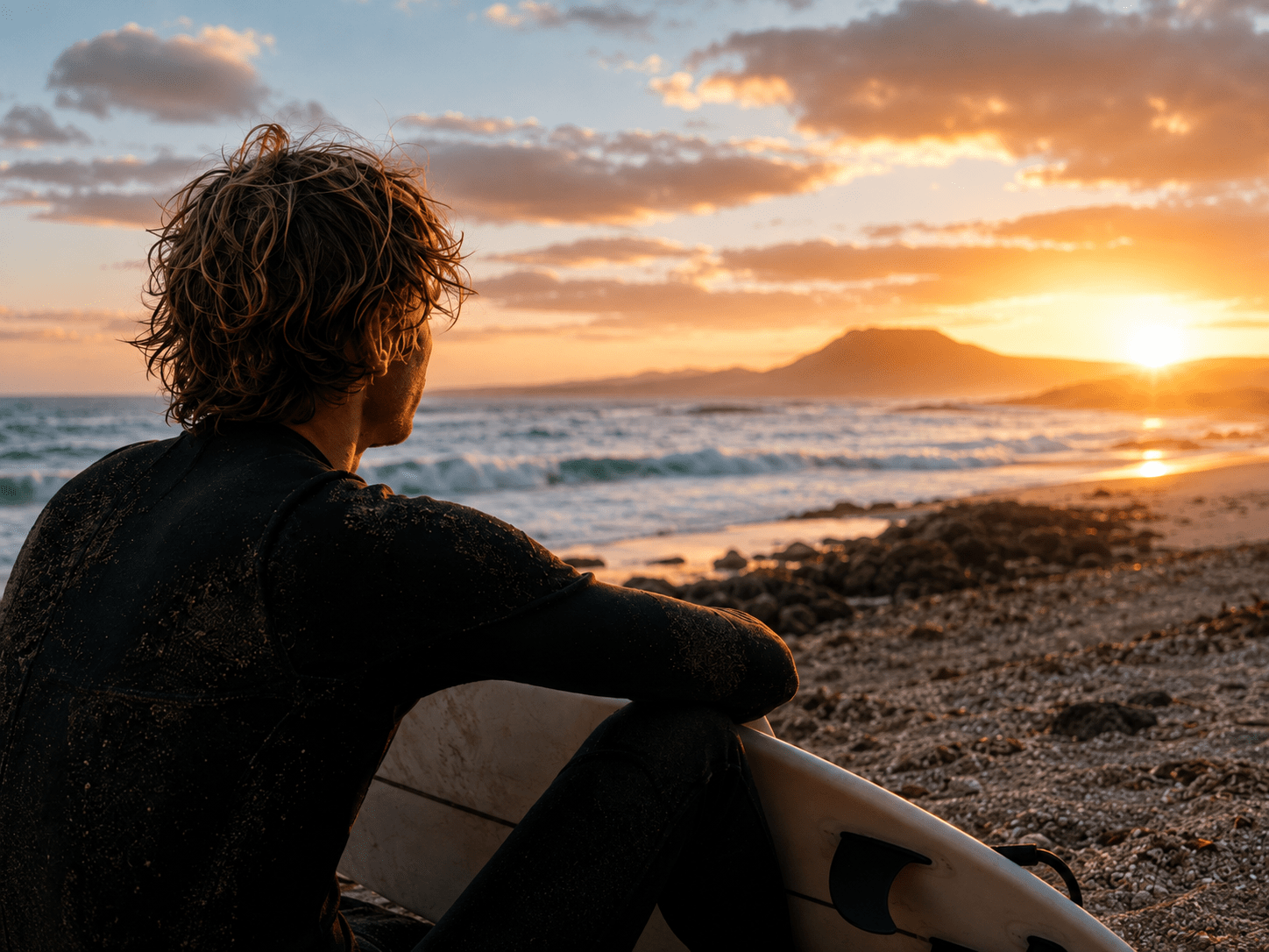 What surfing teaches, a guy overlooking the beach
